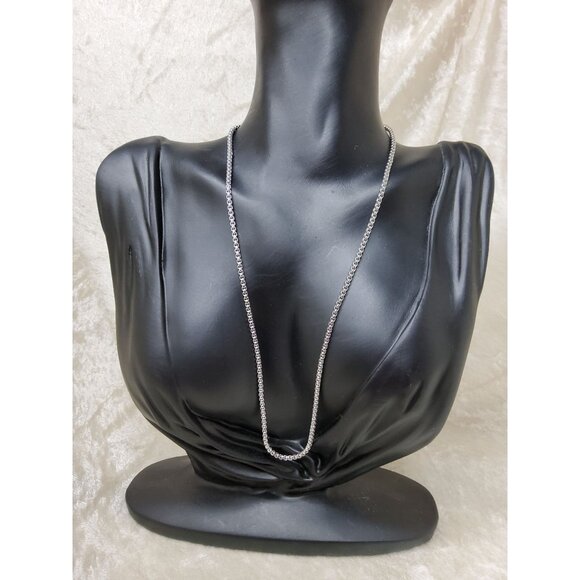 vintage unisex silver tone chain link adjustable necklace - Picture 3 of 4